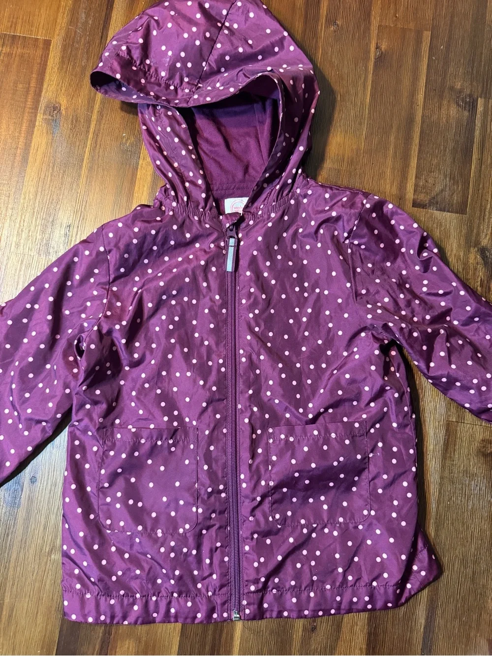 Wonder Nation Girls Size 5T Purple Polka Dot Hooded Jacket